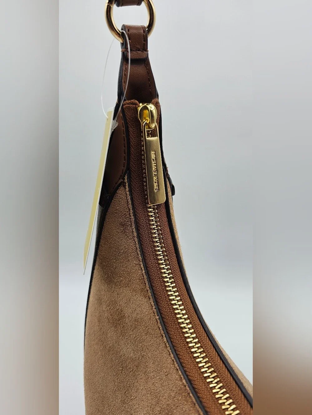 Michael Kors Preston Small Brown Suede Leather Hobo Shoulder Bag NWT